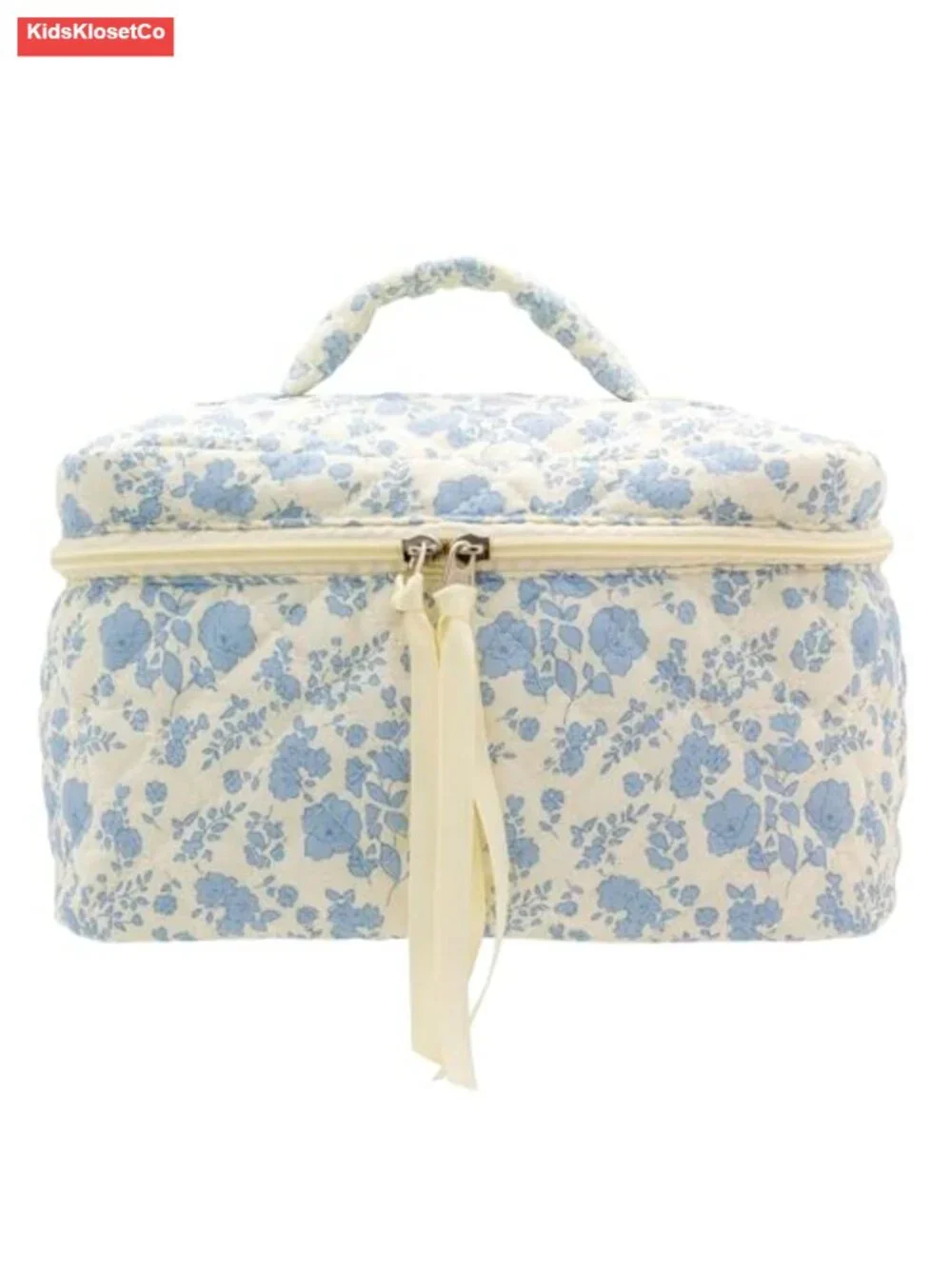 Quilted Cotton Makeup Bag Large Travel Cosmetic Organizer for Women